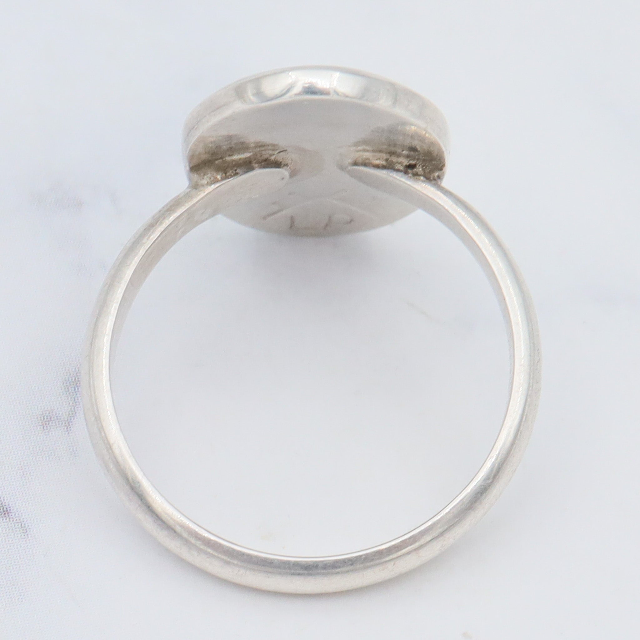 Vintage Native American sterling lizard cut out ring by Hopi artist Loren Phillips, sz 5.5